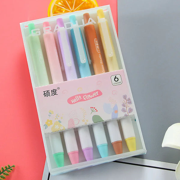 Gradual Candy Colors  - Press Gel Pen Set of 6
