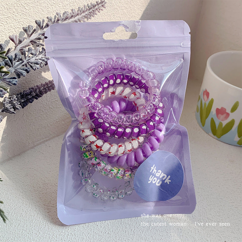 Purple Pastel Colors - Hair Tie Set of 6