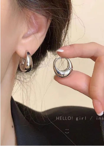 Drop Shape Foiled Silver - Earring