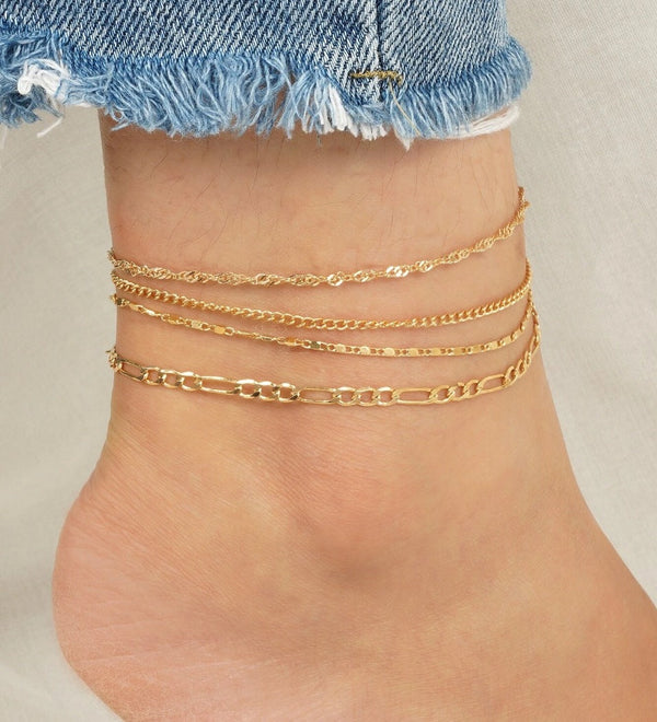 Gold Layer  - Anklet Set of 4