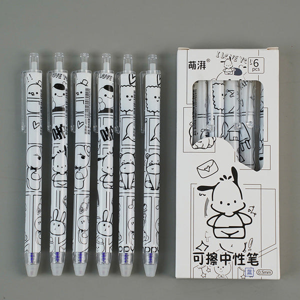 Happy Pochacco Erasable Series - Press Gel Pen Set Of 6
