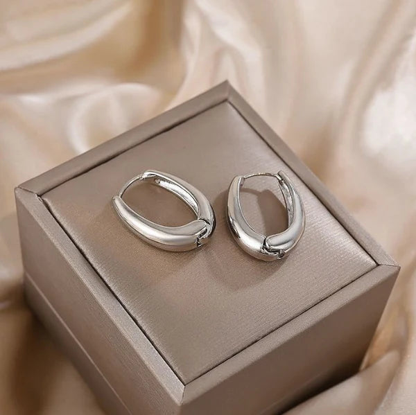 Oval Shape Silver - Earring