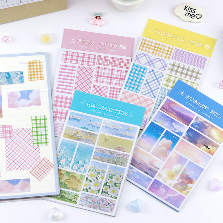 Sticker Design Grid Oil Painting & Grid Pattern - Stickers Set Of 4 – BLINGSPOT