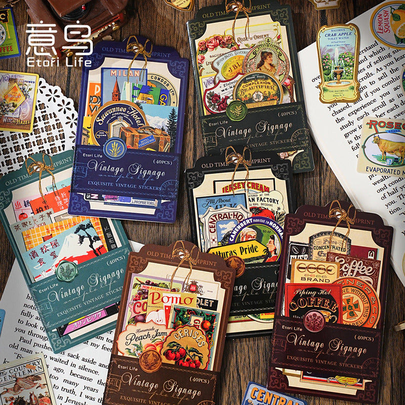 Exquisite Vintage Signage Collection - Sticker