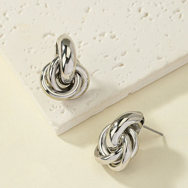Geometric Twisted Silver - Earring