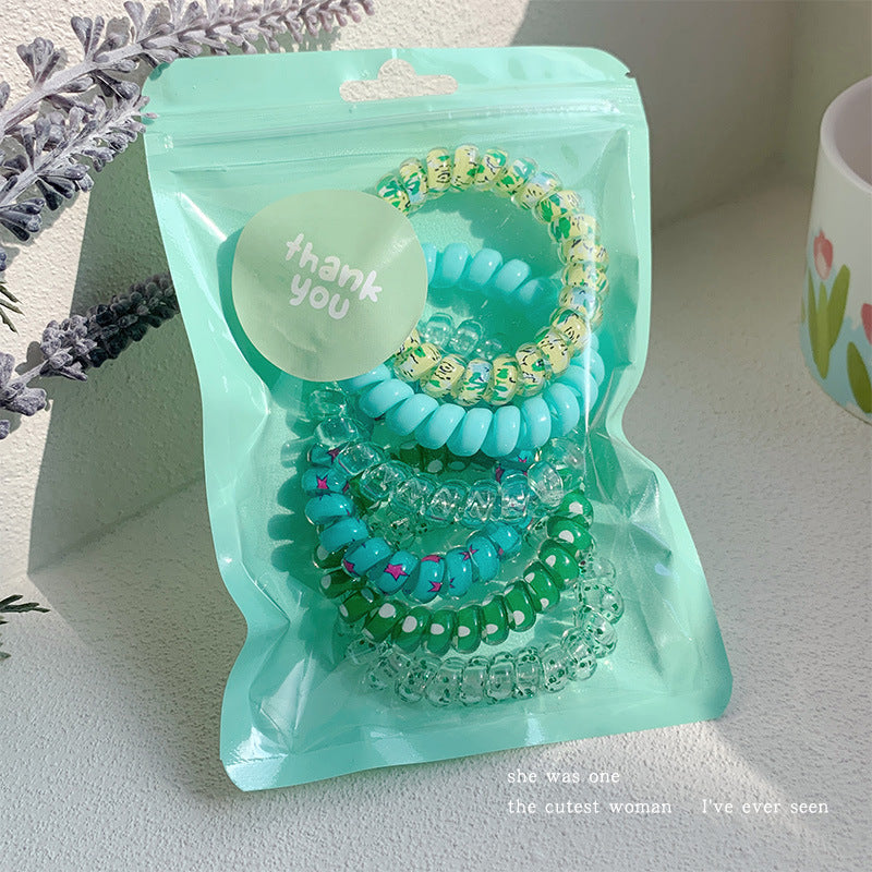 Green Pastel Colors - Hair Tie Set of 6