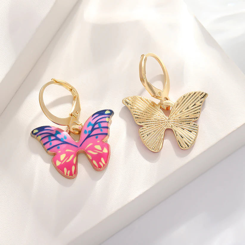 Pink & Purple Butterfly Gold  - Jewelry Set