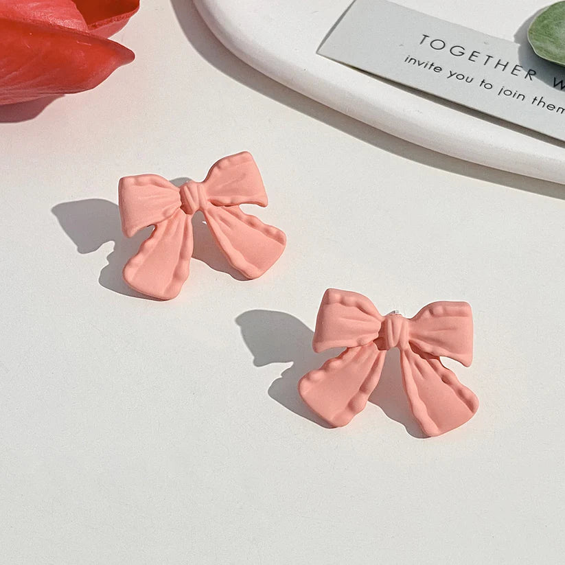 Pink Bow - Earring