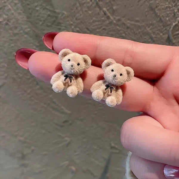 Light Brown Cute Bear - Earring