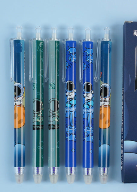Astronaut Space Explorer  Erasable Series - Press Gel Pen Set Of 6