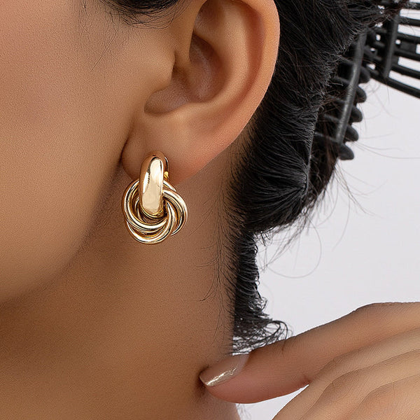 Geometric Twisted Gold - Earring
