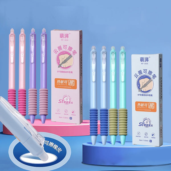 Pastel Color Erasable - Press Gel Pen Set of 4 Style 2