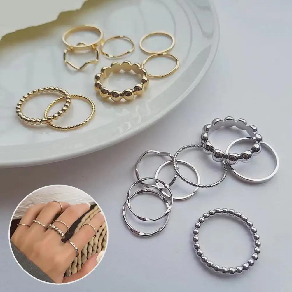 Gold Basic - Ring Set of 8