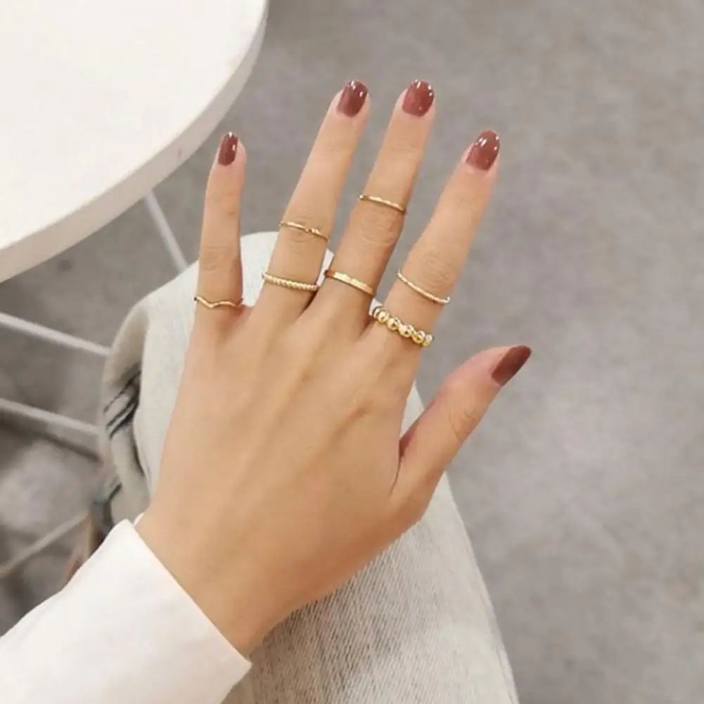 Gold Basic - Ring Set of 8