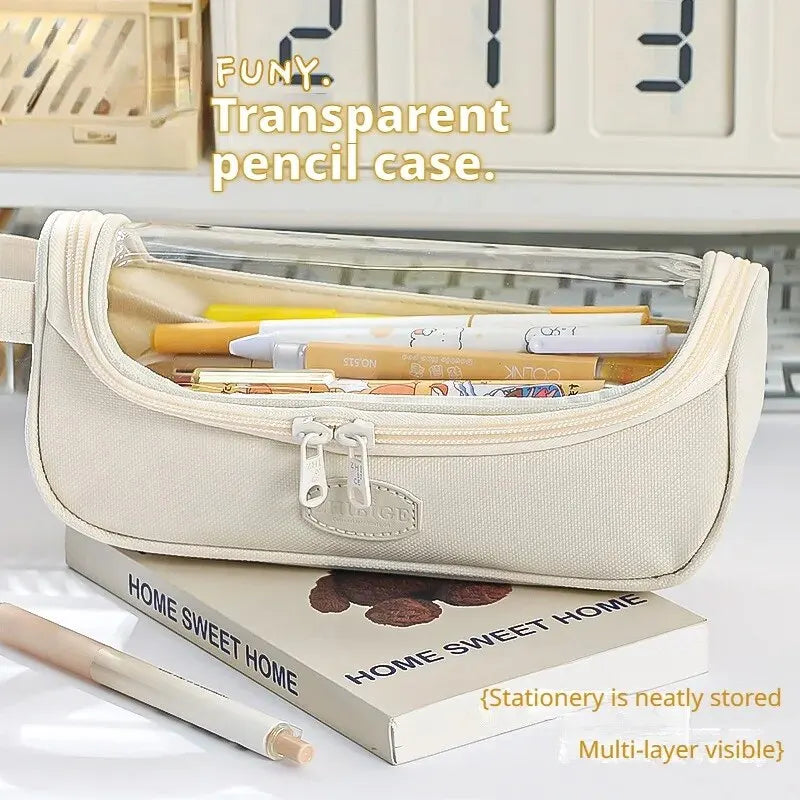 Fancy Transparent Series Purple - Large Capacity  Pouch