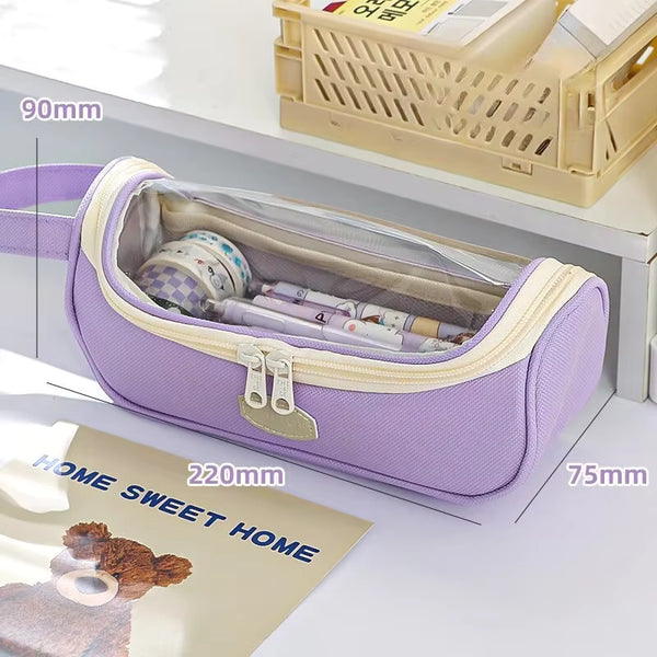 Fancy Transparent Series Purple - Large Capacity  Pouch