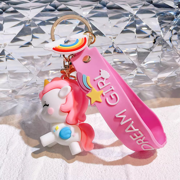 Dream Girl  Pink Unicorn Gold - Key Ring