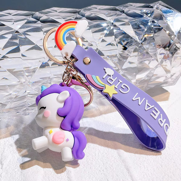 Dream Girl Purple Unicorn Gold - Key Ring