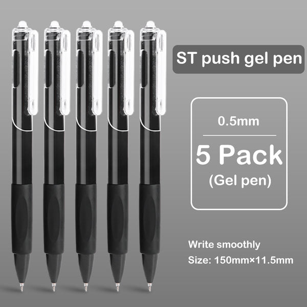 St Series Black - Press Gel Pen Set of 5