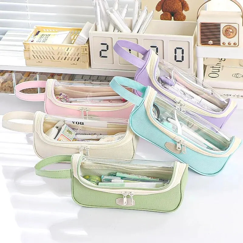 Fancy Transparent Series Purple - Large Capacity  Pouch