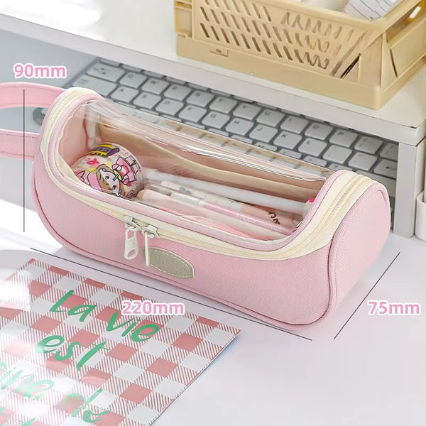 Fancy Transparent Series Pink - Large Capacity  Pouch