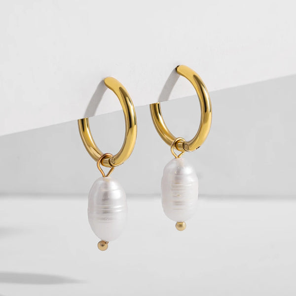 White Stone Gold - Earrings Style 2