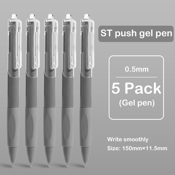 St Series Peach Dark Grey - Press Gel Pen Set of 5