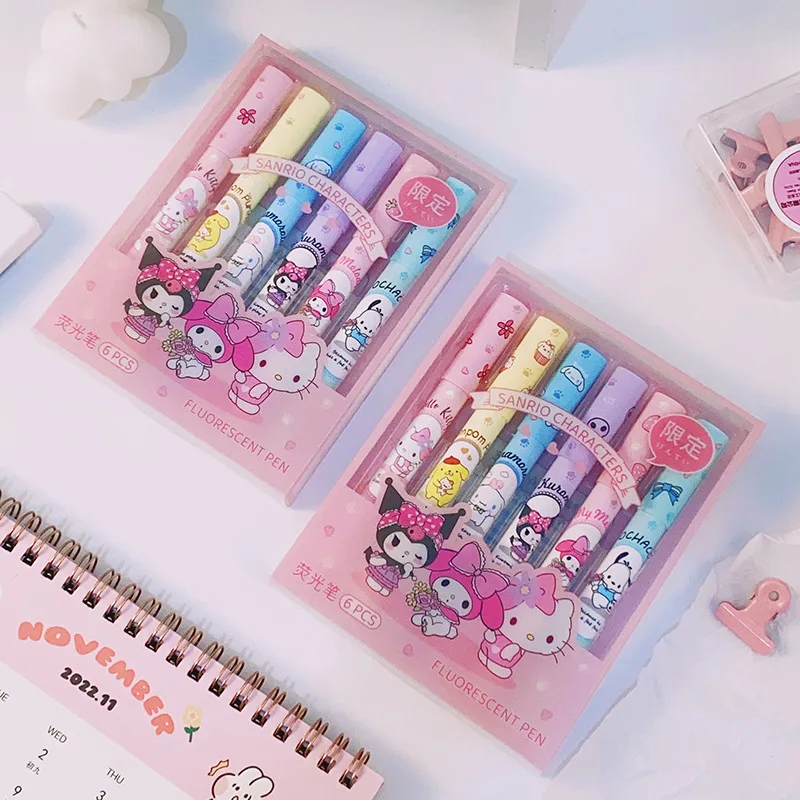 Sanrio Characters ( Fluorescent Pen )  - Highlighter Set Of 6