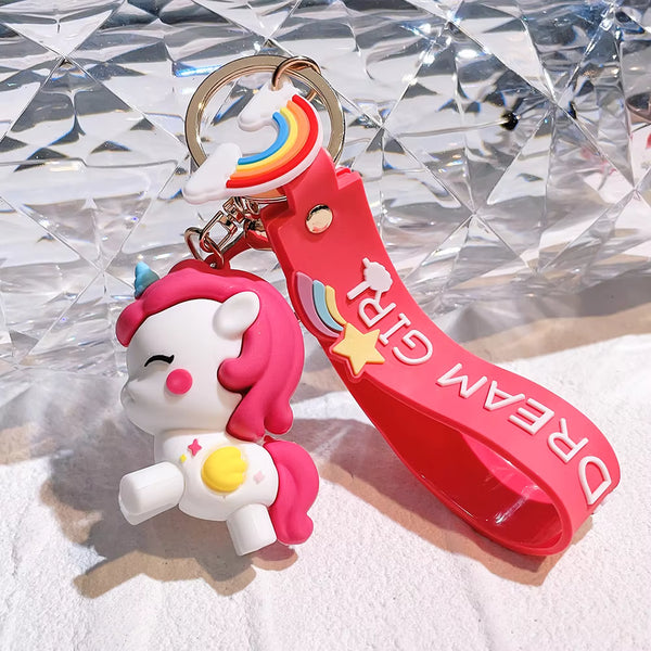 Dream Girl Dark Pink Unicorn Gold - Key Ring