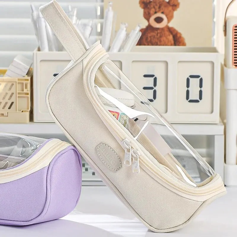 Fancy Transparent Series Purple - Large Capacity  Pouch