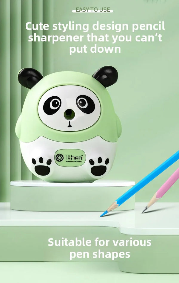 Cute Panda Green - Premium Rotary Pencil Sharpener
