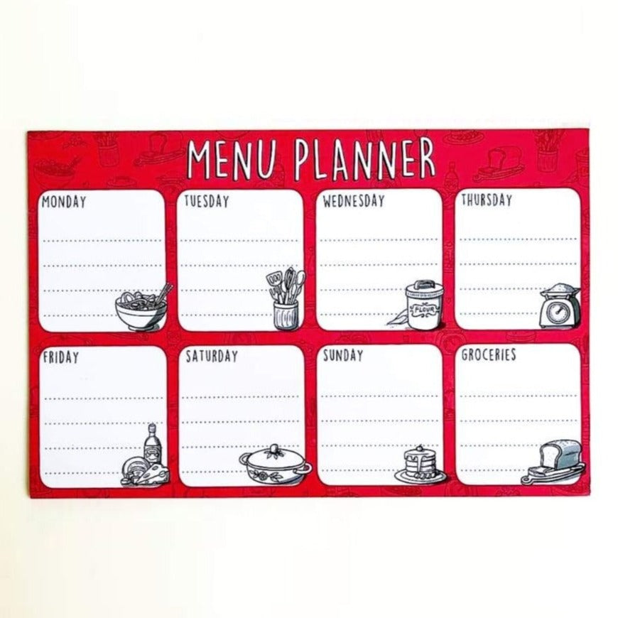 Wipe & Clean Magnetic Menu Planners - Red