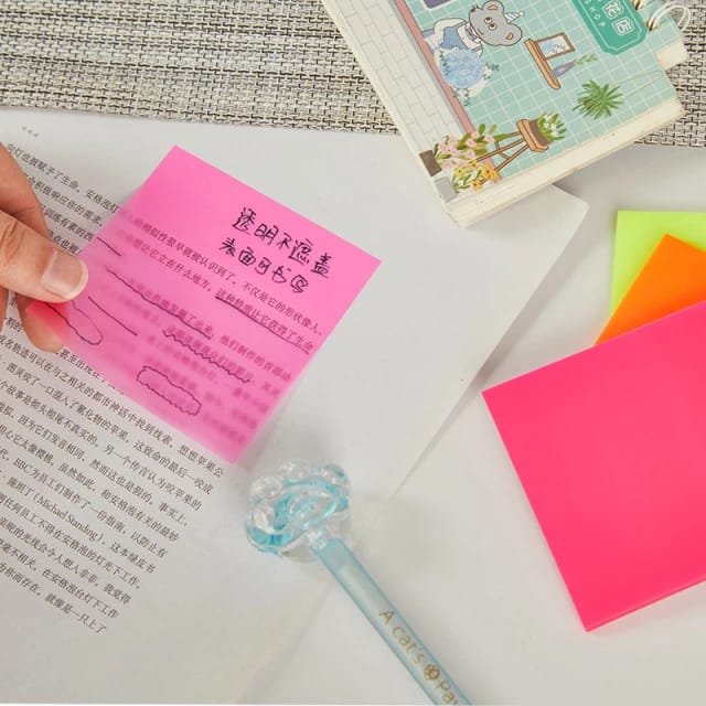 Neon Colored Translucent - Transparent Sticky Note