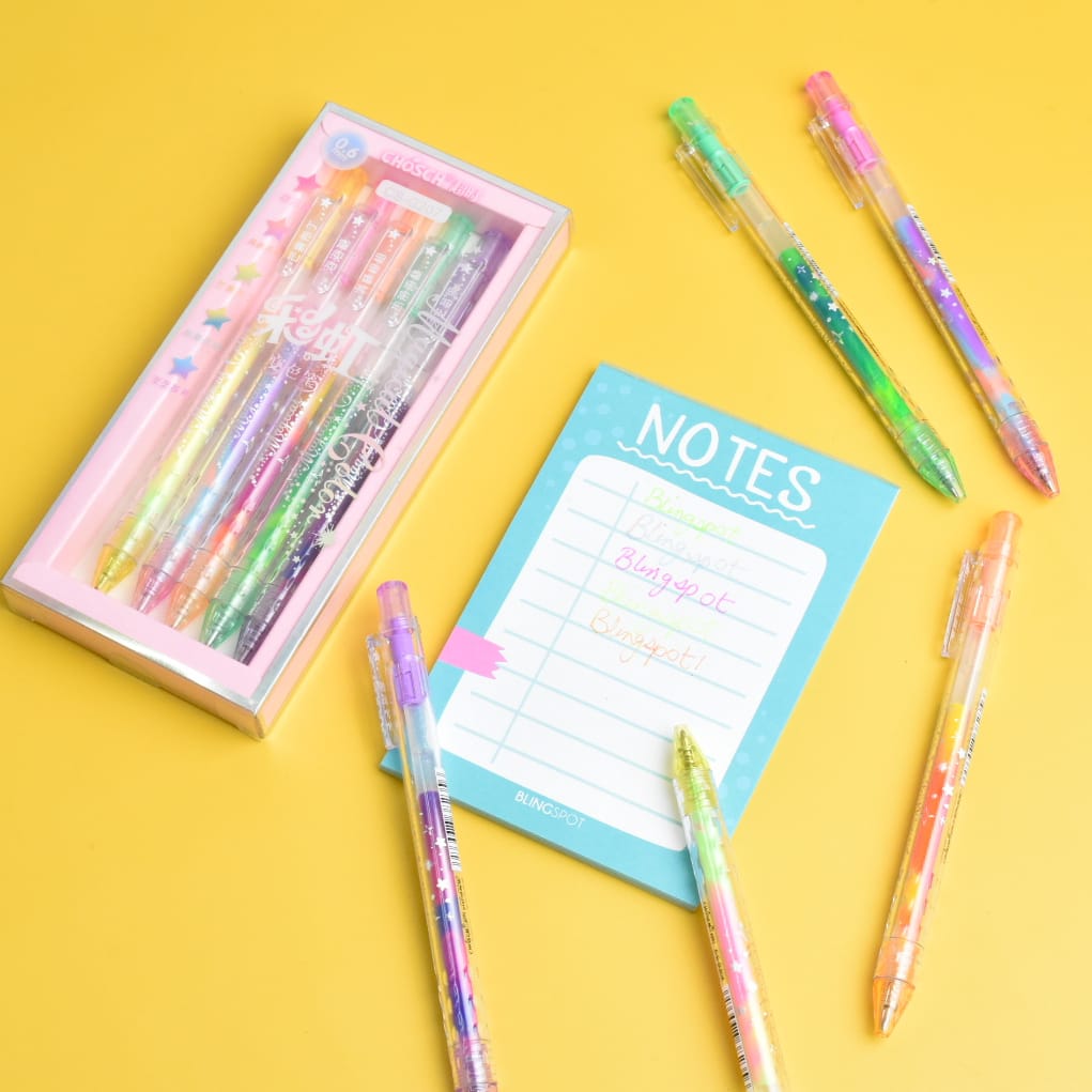 Rainbow Ink Ball Pen Set Of 5 The Blingspot Studio