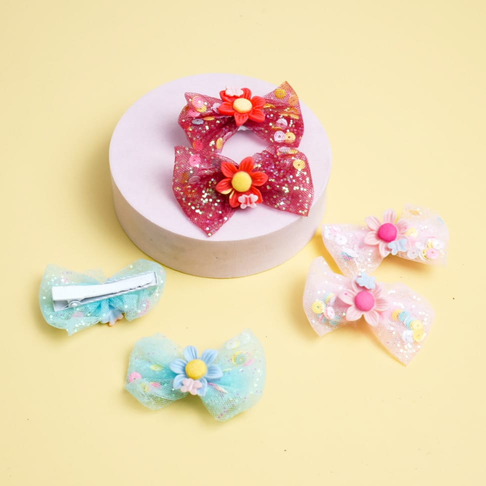 Bow Flower Hair Clip - Style 2