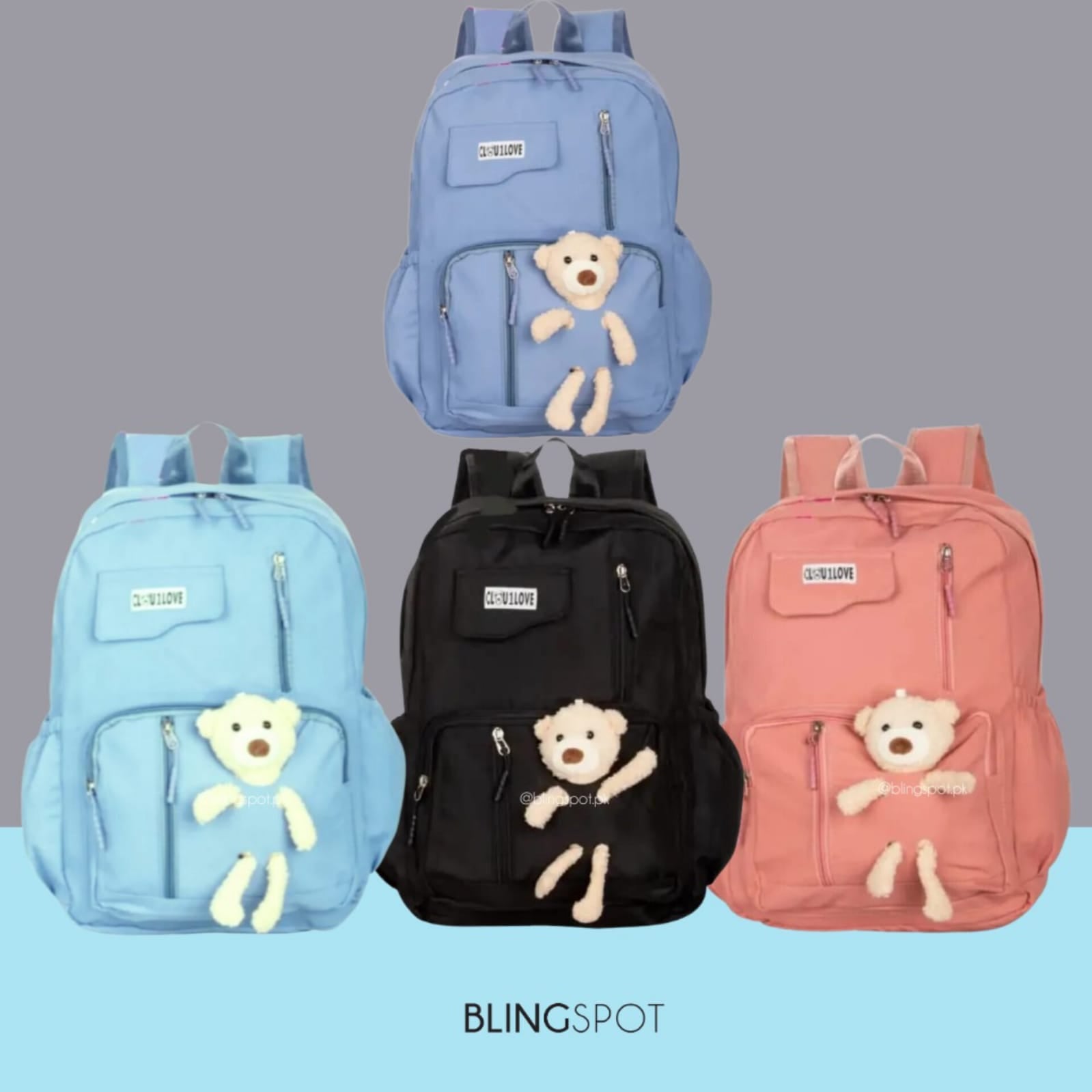 Cute Bear Blue - Backpack