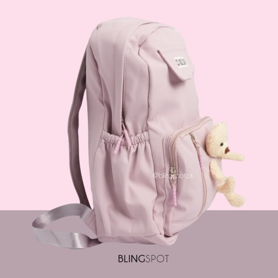 Cute Bear Macaron Pink  - Backpack