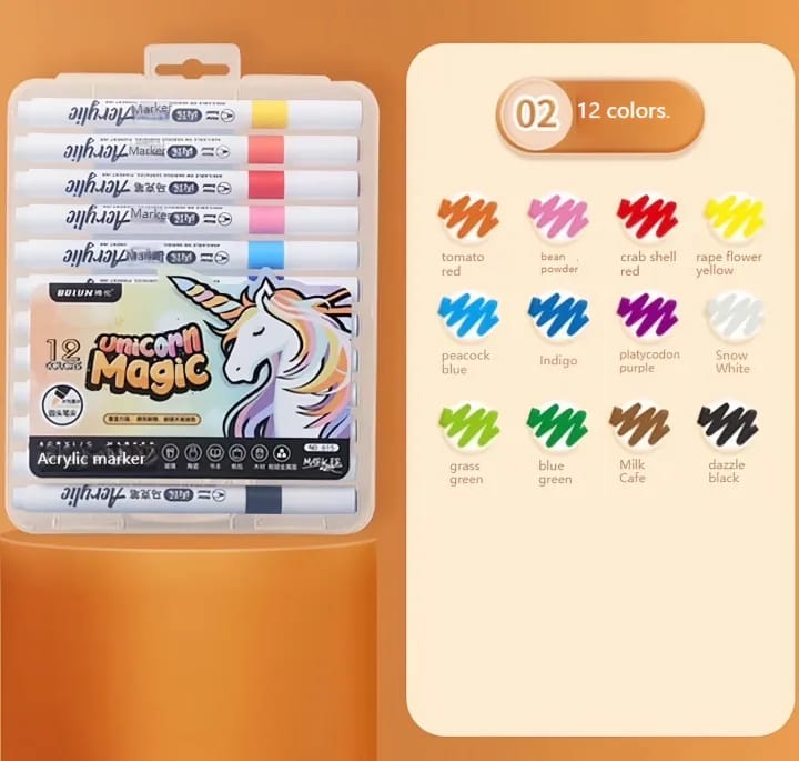 Unicorn Magic Acrylic Marker Set of 12