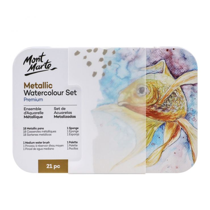 Mont Marte Metallic Watercolor Set Of 21 ( Premium )