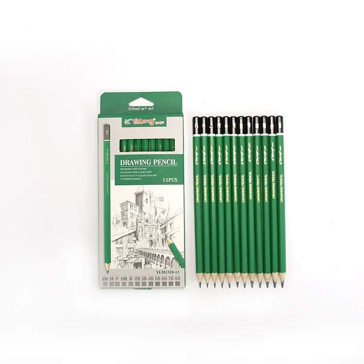 Yalong Professional Art Drawing Green Pencil Set Of 12