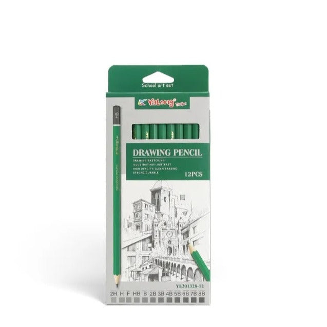 Yalong Professional Art Drawing Green Pencil Set Of 12