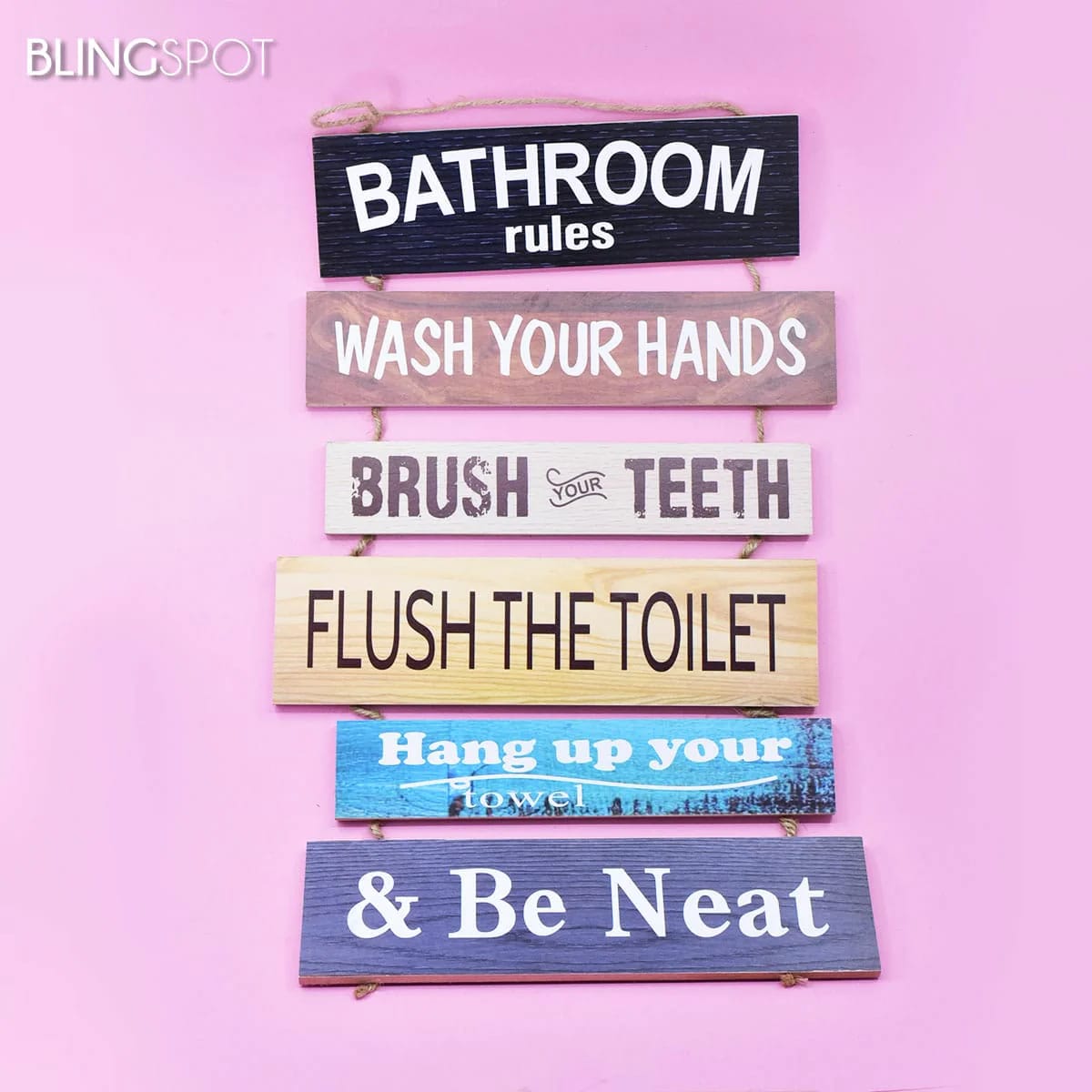 Bathroom Rules Wall Hanging - Scratch & Dent Sale