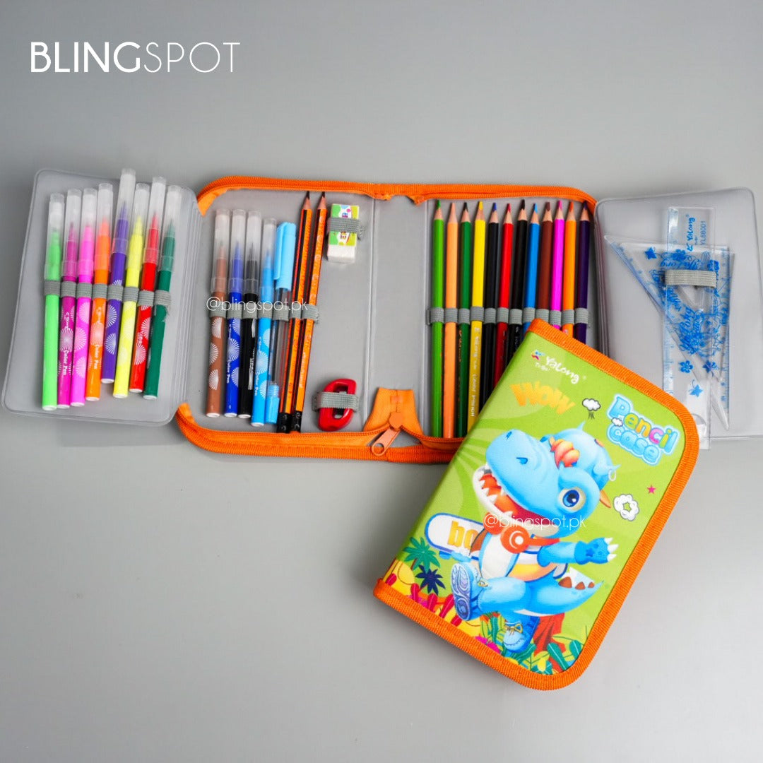 Yalong Dino Orange - Stationery Set