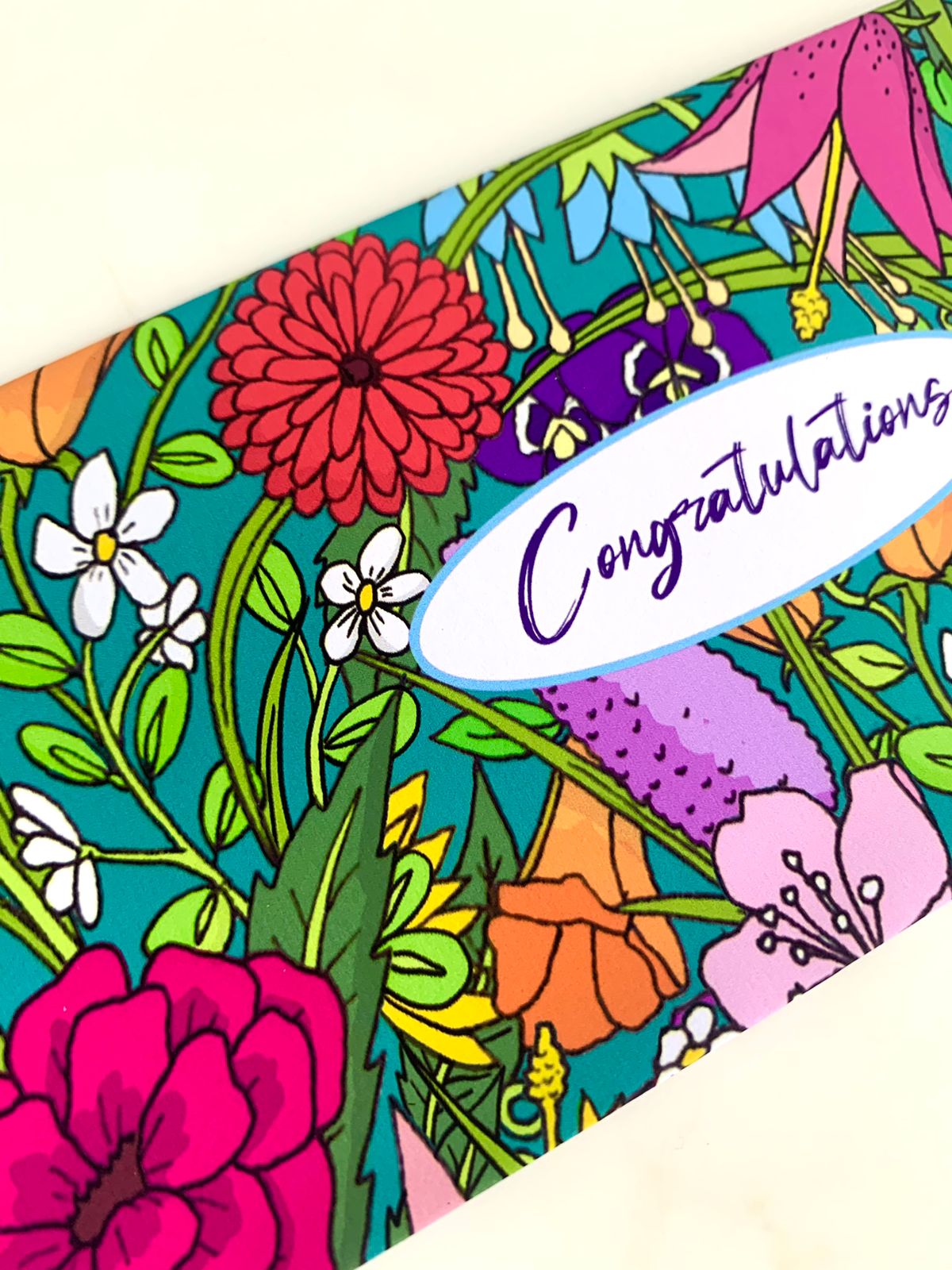 Whimsy Tropical Floral Congratulations - Envelope  Set Of 5