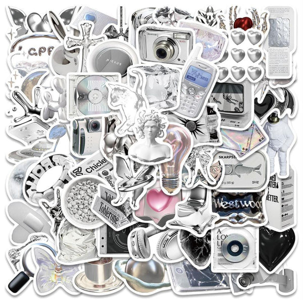 Retro Silver Aesthetics - Stickers - The Blingspot Studio