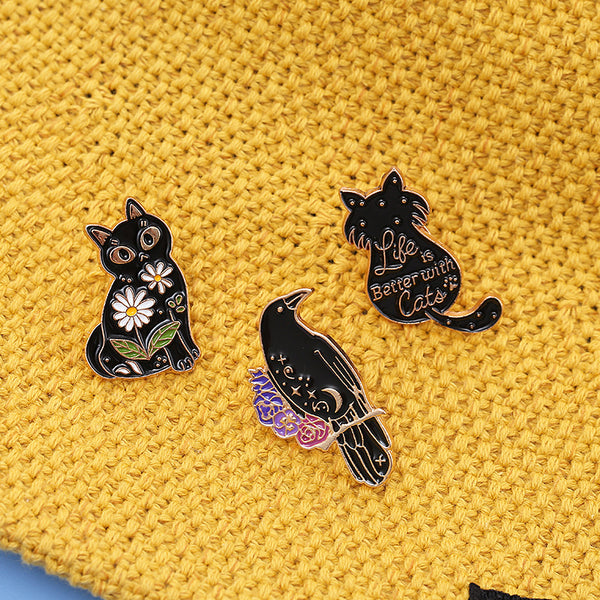 Floral Cat - Enamel Pin