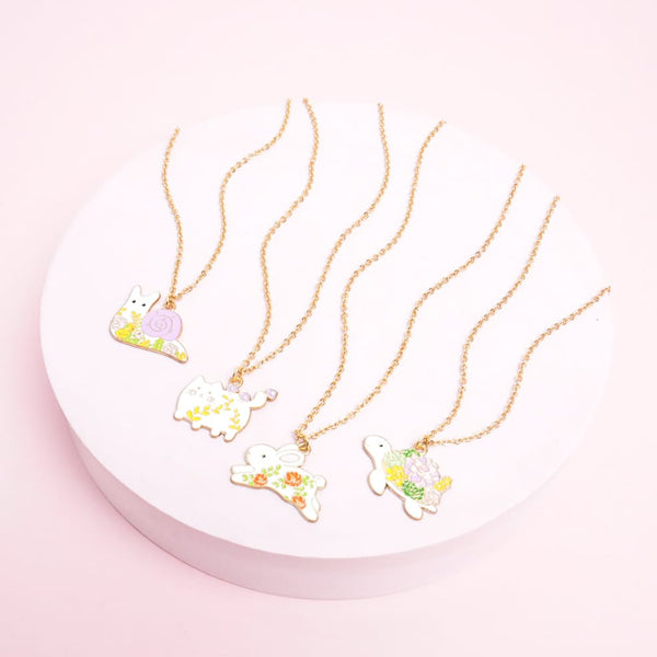 Floral Animals - Stainless Steel Necklace