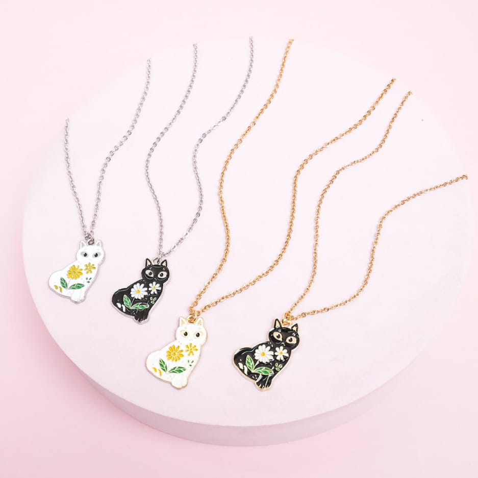 Floral Cat - Necklace