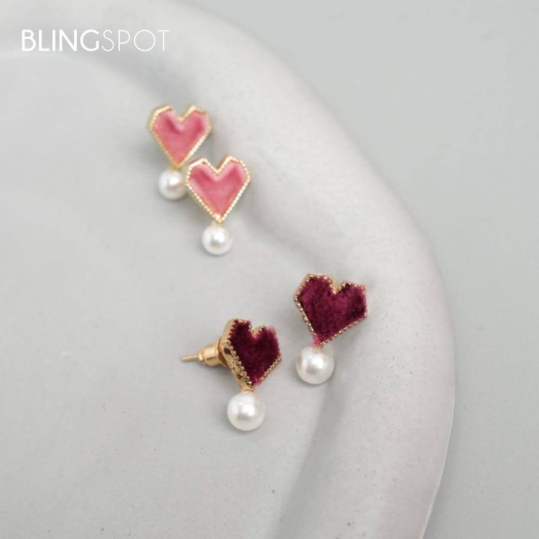 Pearly Heart  - Earrings