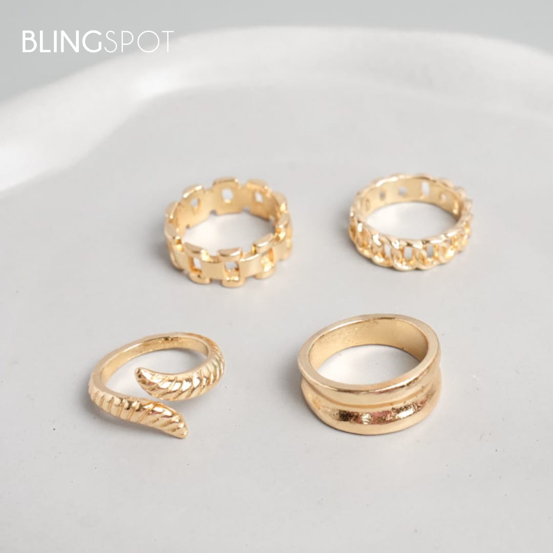 Gold Plated - Rings Set Of 4